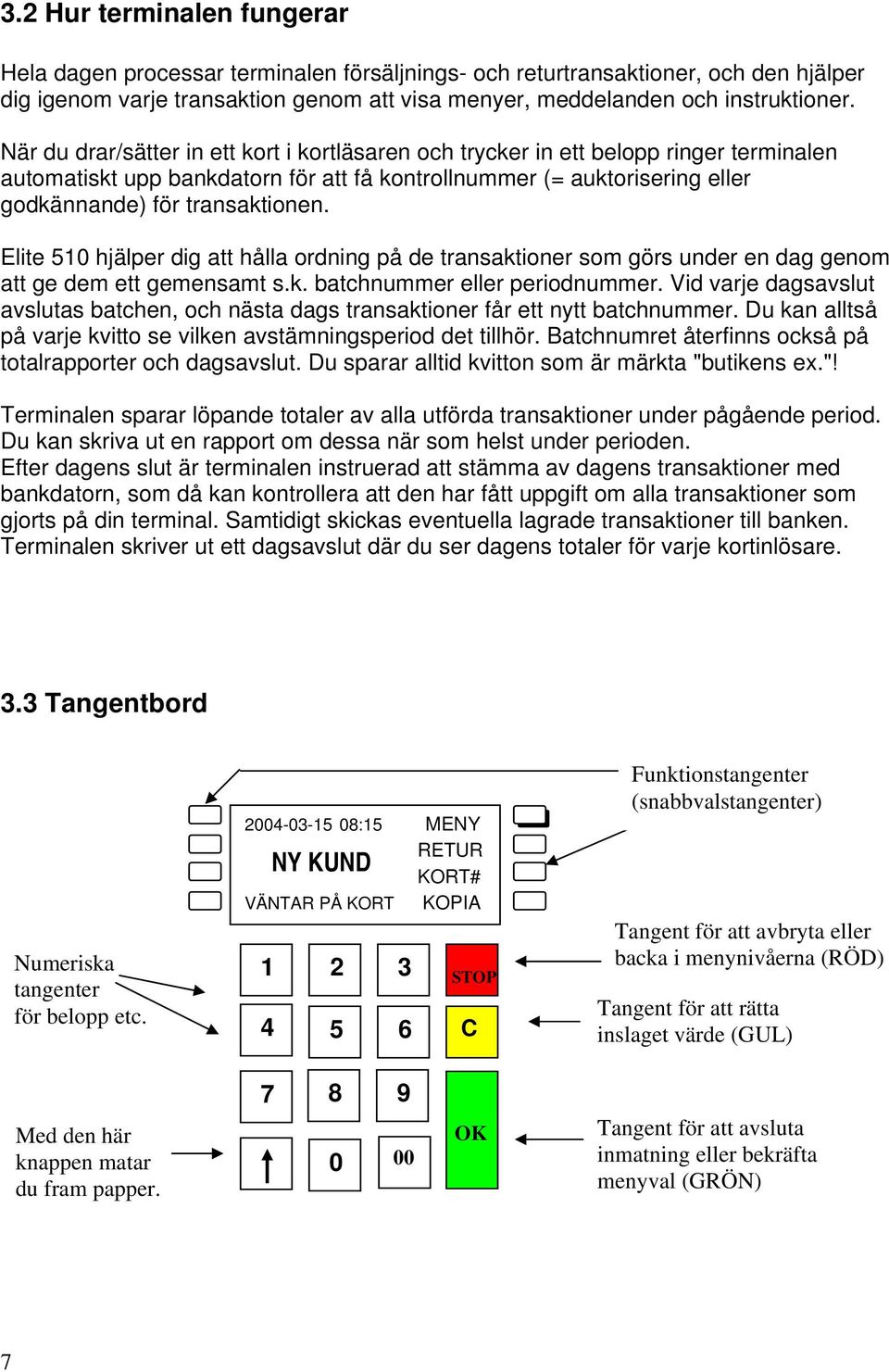 Elite 510 hjälper dig att hålla ordning på de transaktioner som görs under en dag genom att ge dem ett gemensamt s.k. batchnummer eller periodnummer.