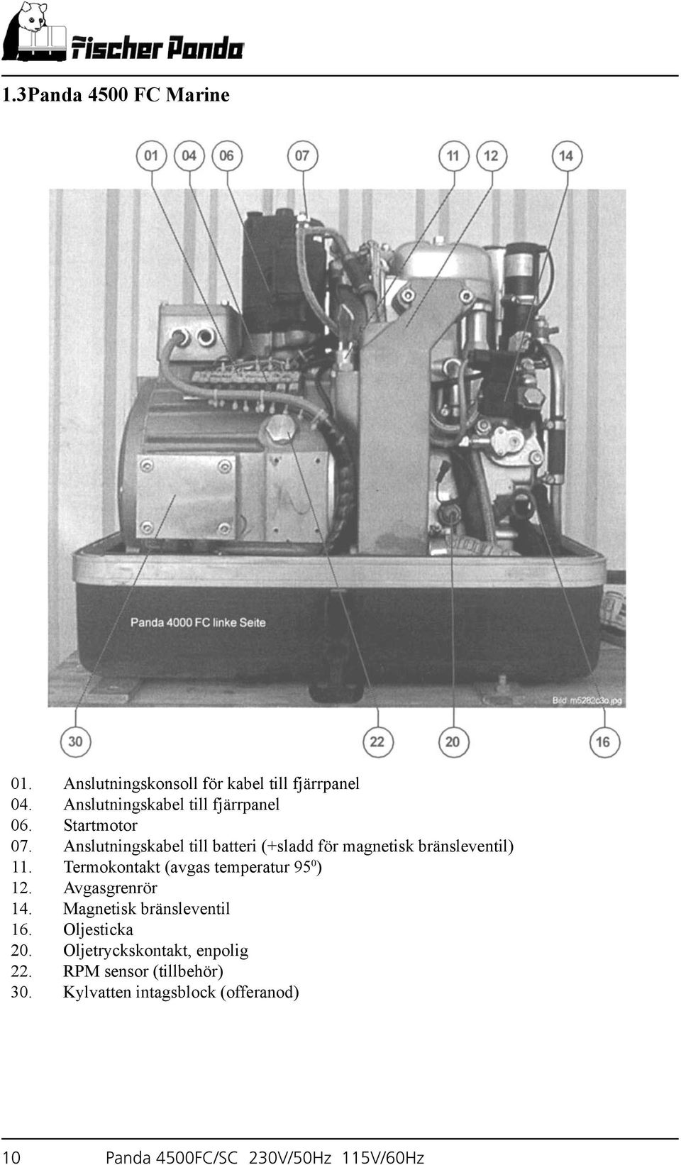 Anslutningskabel till batteri (+sladd för magnetisk bränsleventil) 11.