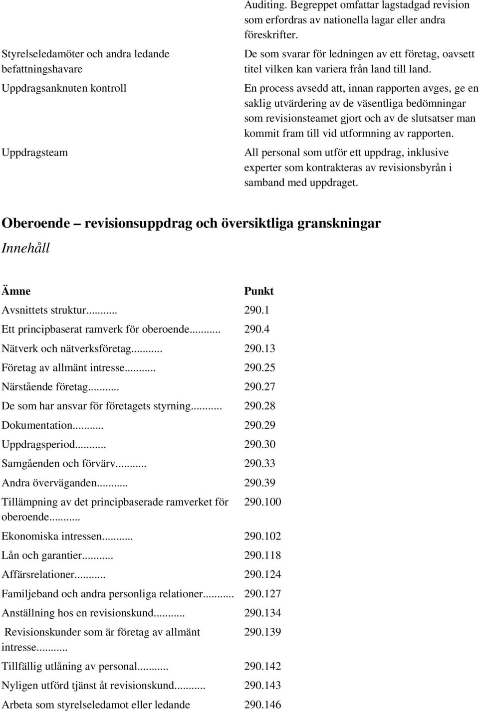 En process avsedd att, innan rapporten avges, ge en saklig utvärdering av de väsentliga bedömningar som revisionsteamet gjort och av de slutsatser man kommit fram till vid utformning av rapporten.