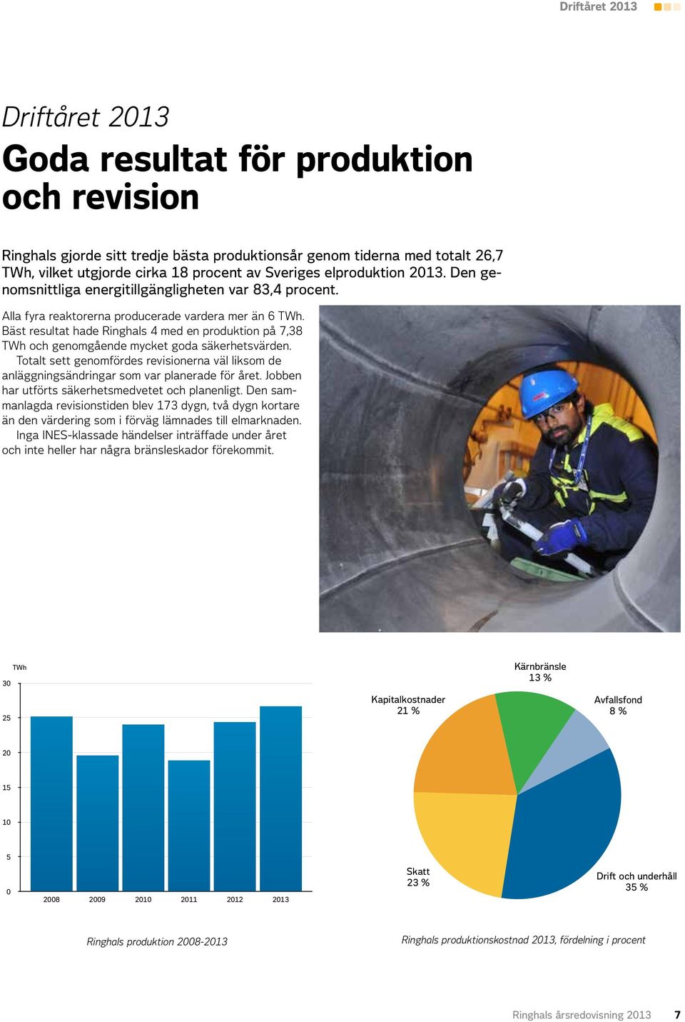 Bäst resultat hade Ringhals 4 med en produktion på 7,38 TWh och genomgående mycket goda säkerhetsvärden.