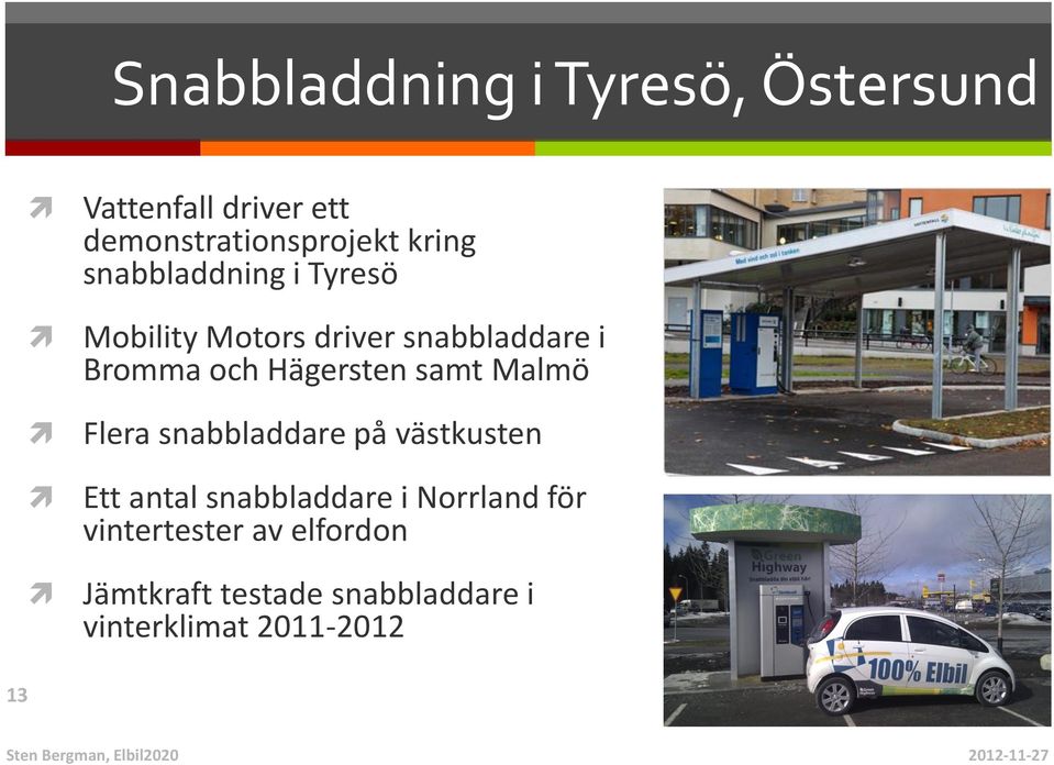 Hägersten samt Malmö Flera snabbladdare på västkusten Ett antal snabbladdare i