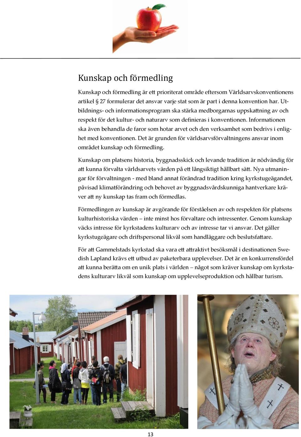 Informationen ska även behandla de faror som hotar arvet och den verksamhet som bedrivs i enlighet med konventionen.