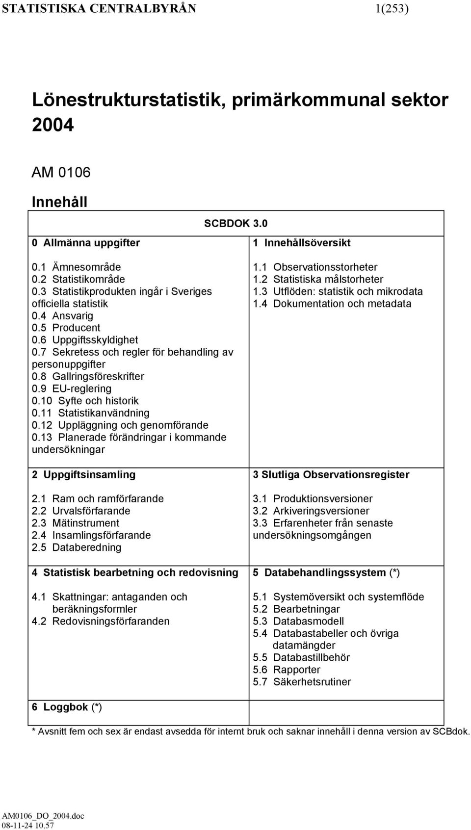 9 EU-reglering 0.10 Syfte och historik 0.11 Statistikanvändning 0.12 Uppläggning och genomförande 0.13 Planerade förändringar i kommande undersökningar 2 Uppgiftsinsamling 2.1 Ram och ramförfarande 2.