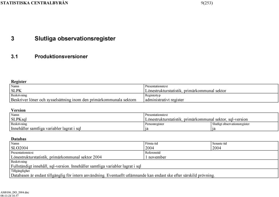 Presentationstext Lönestrukturstatistik, primärkommunal sektor Registertyp administrativt register Presentationstext Lönestrukturstatistik, primärkommunal sektor, sql-version Personregister ja