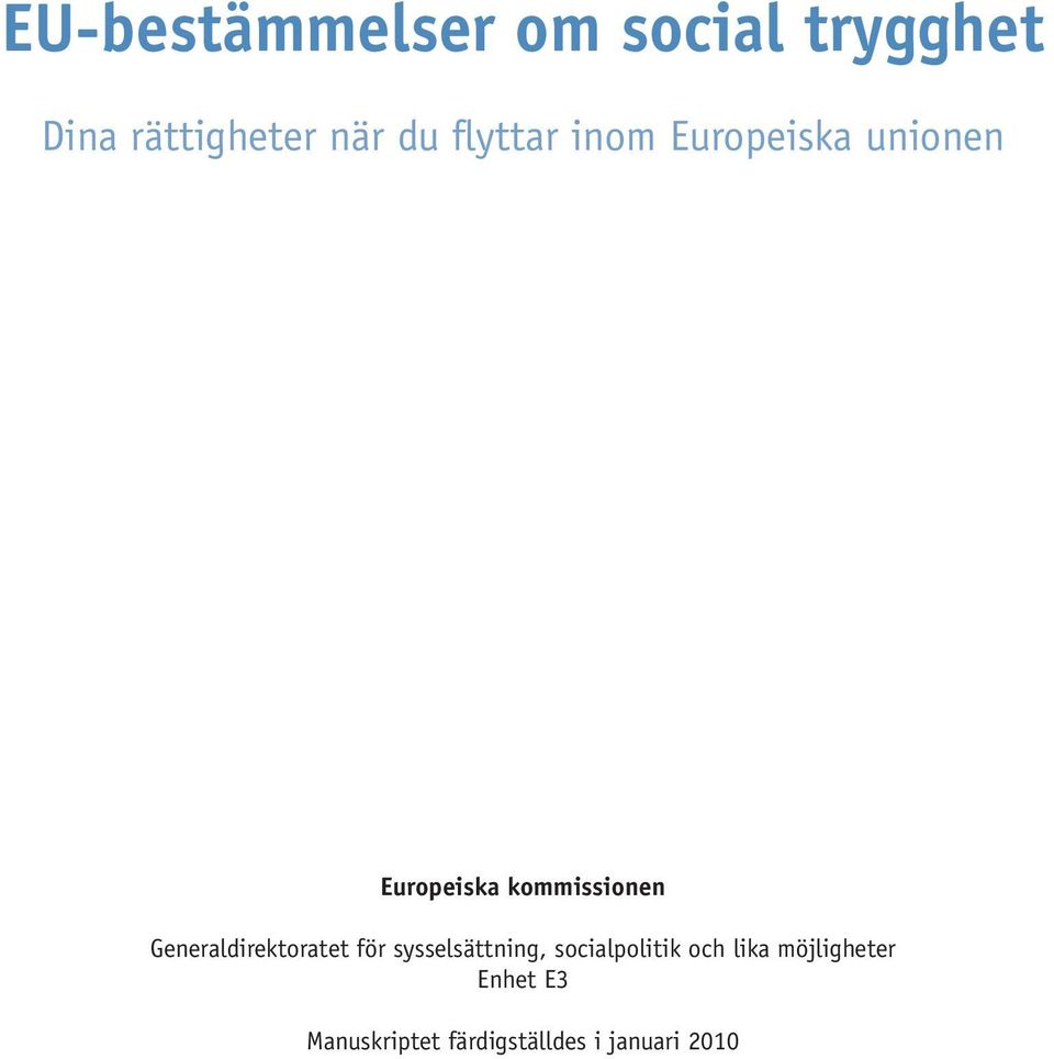 Generaldirektoratet för sysselsättning, socialpolitik och