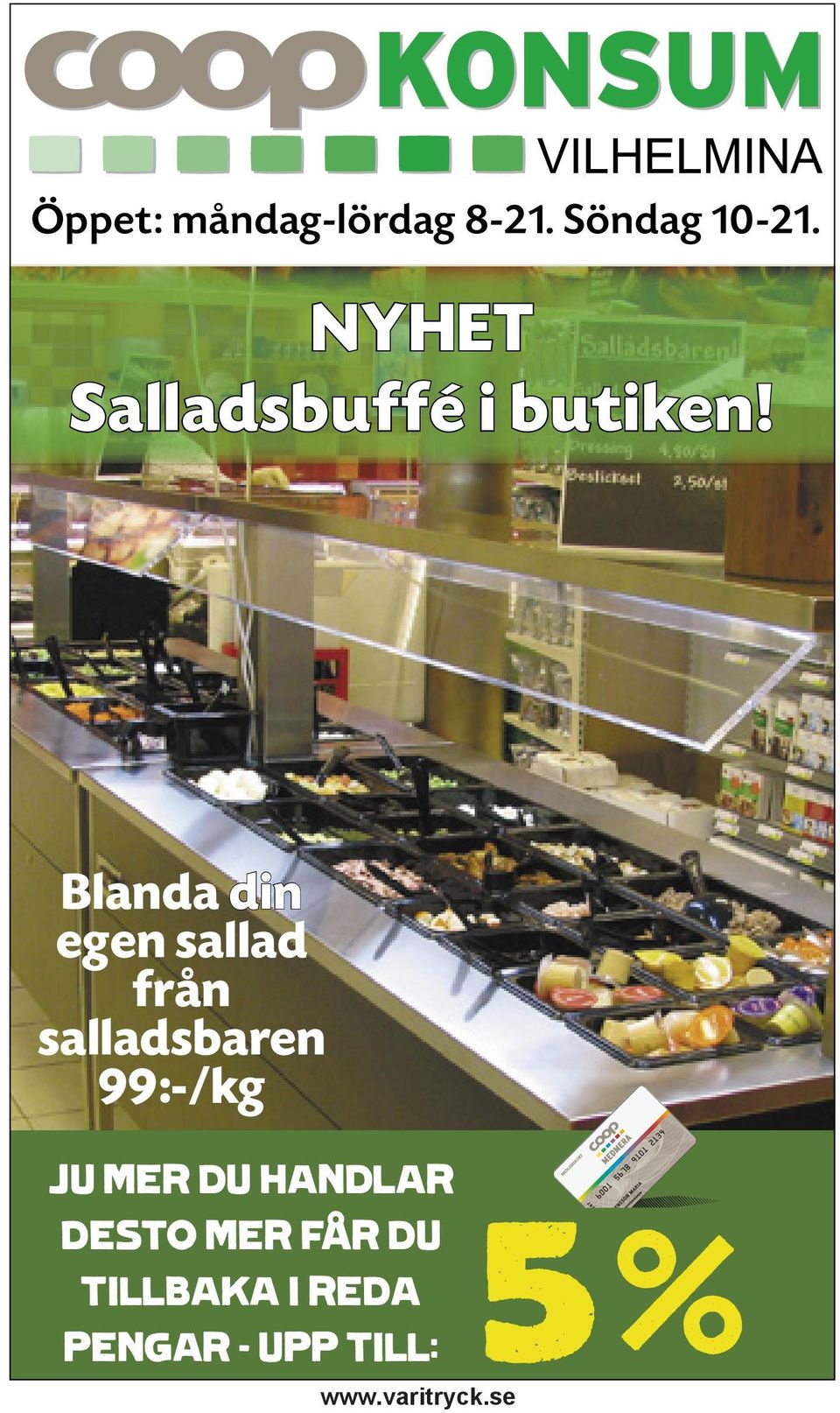 Blanda din egen sallad från salladsbaren 99:-/kg JU