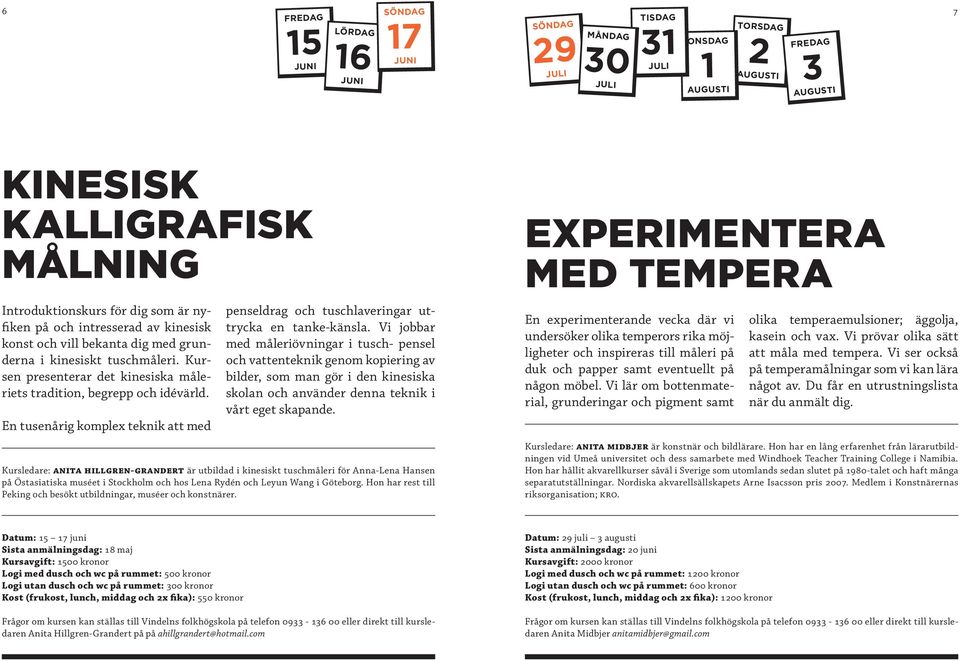 Vi jobbar med måleriövningar i tusch- pensel och vattenteknik genom kopiering av bilder, som man gör i den kinesiska skolan och använder denna teknik i vårt eget skapande.