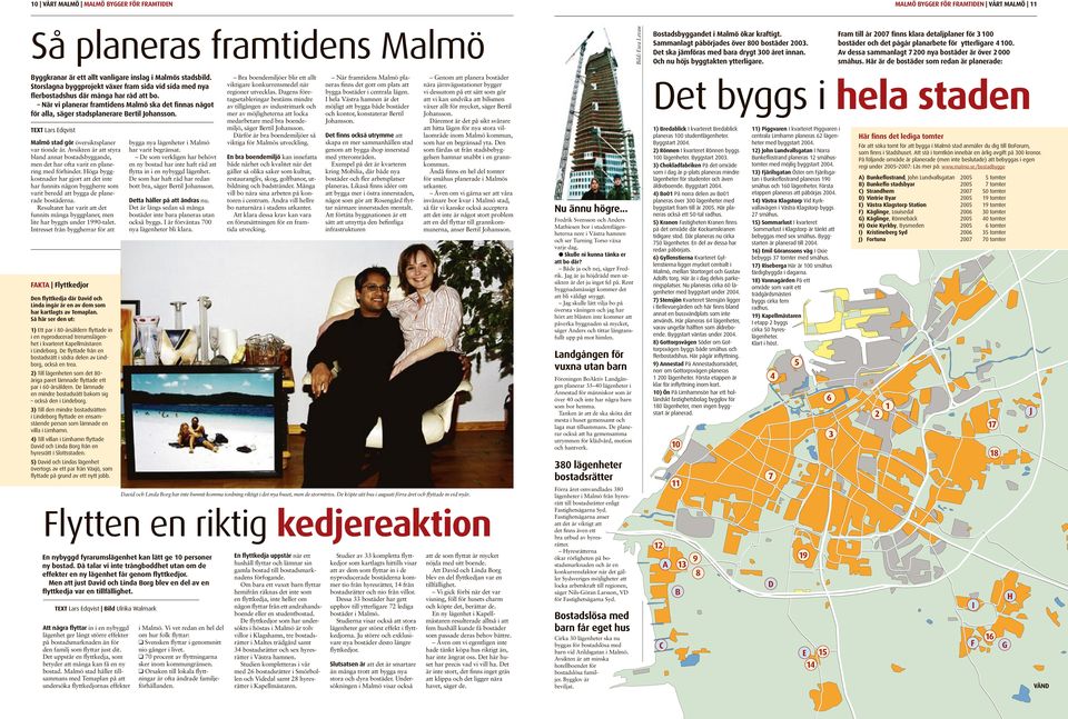 Fram till år 2007 finns klara detaljplaner för 3 100 bostäder och det pågår planarbete för ytterligare 4 100. Av dessa sammanlagt 7 200 nya bostäder är över 2 000 småhus.