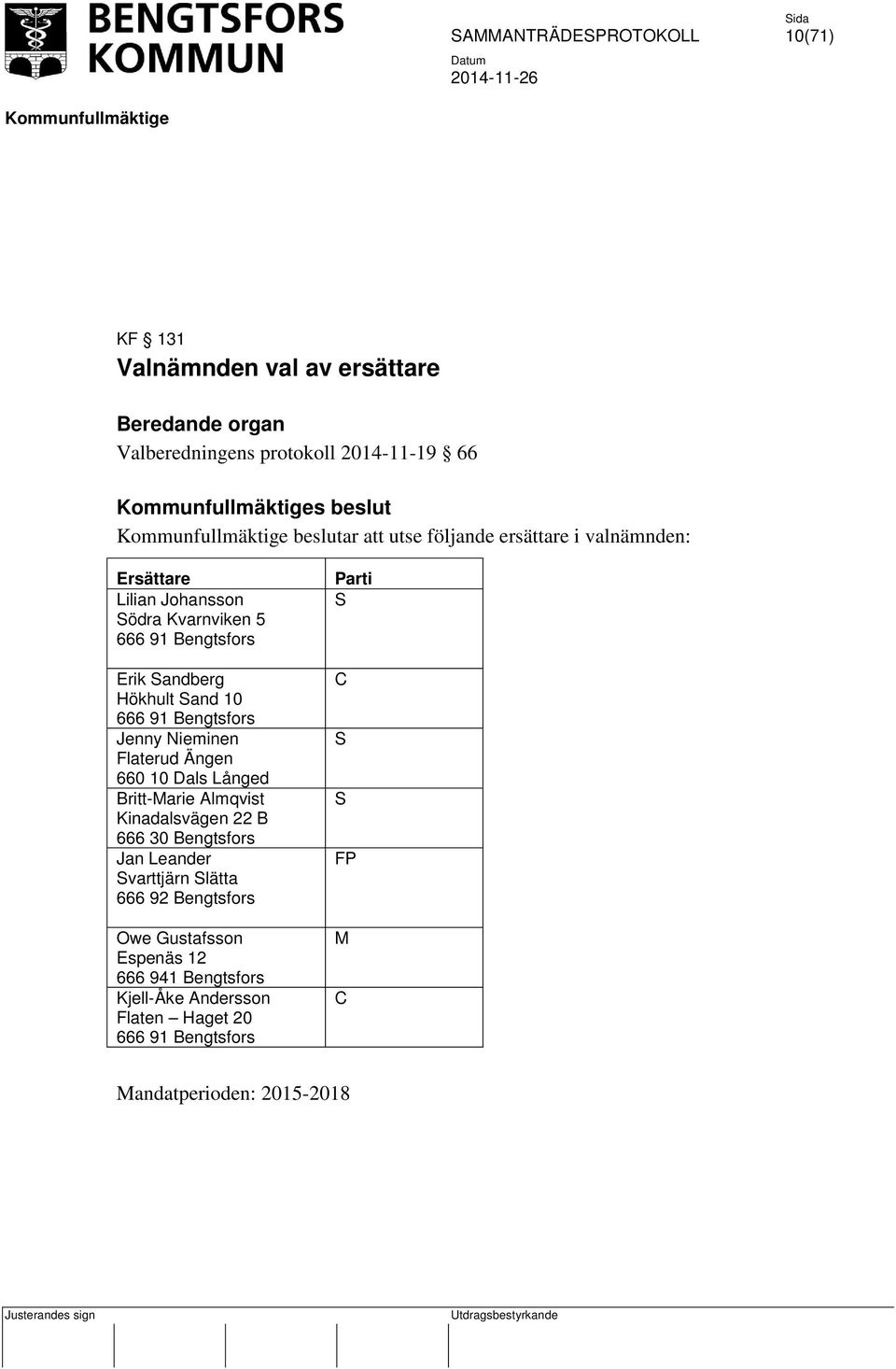 Flaterud Ängen 660 10 Dals Långed Britt-Marie Almqvist Kinadalsvägen 22 B 666 30 Bengtsfors Jan Leander varttjärn lätta 666 92