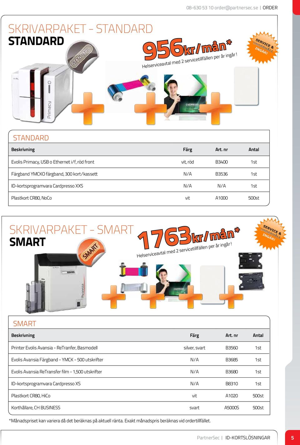 1 Plakort CR80, NoCo vit A1000 500 SKRIVARPAKET - SMART SMART 1763kr/mån* Helserviceavtal med 2 servicetillfällen per år ingår!