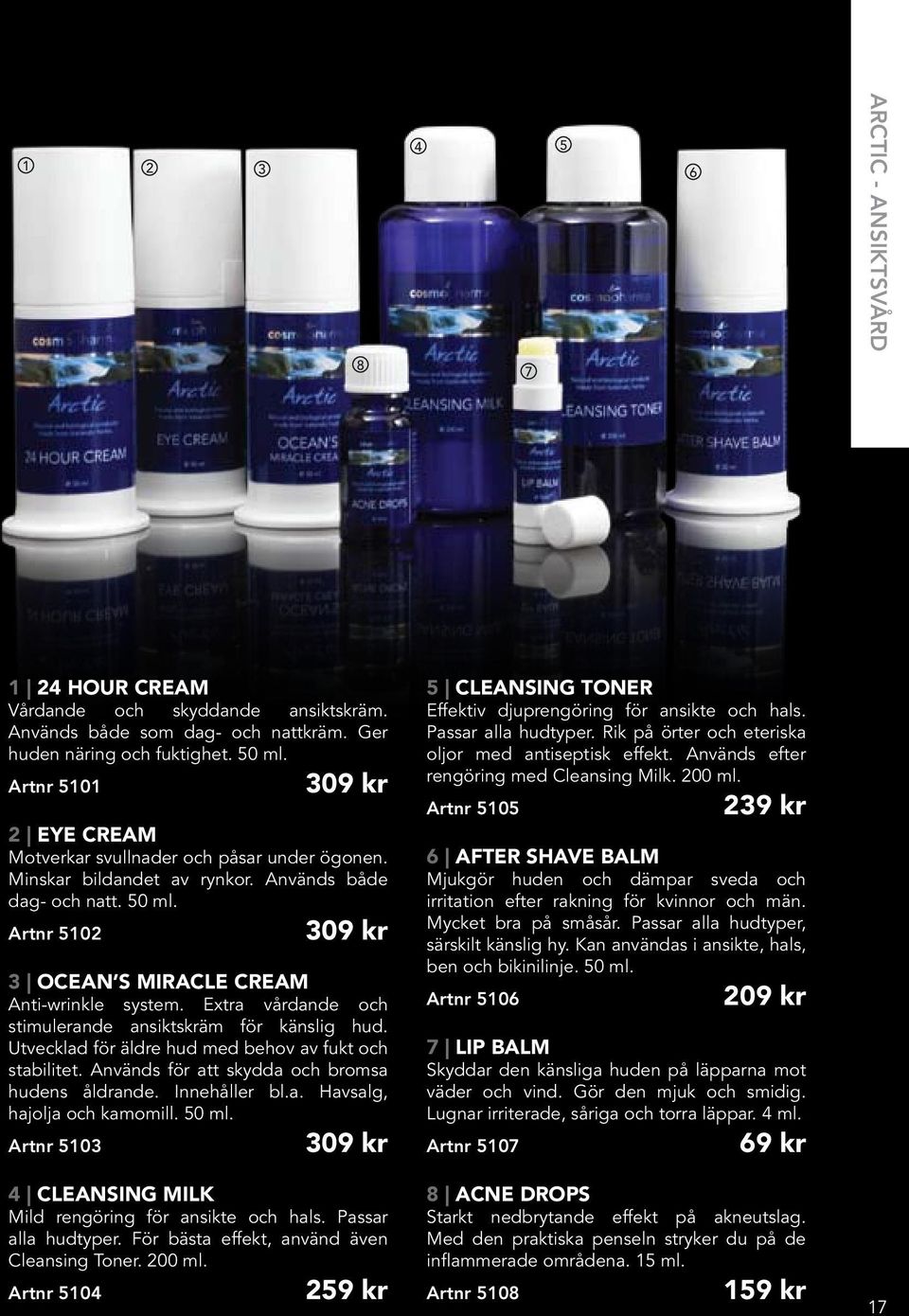 Artnr 5102 309 kr 3 OCEAN S MIRACLE CREAM Anti-wrinkle system. Extra vårdande och stimulerande ansiktskräm för känslig hud. Utvecklad för äldre hud med behov av fukt och stabilitet.