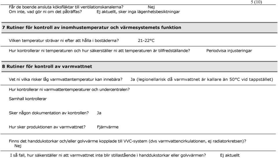 21-22 C Hur kontrollerar ni temperaturen och hur säkerställer ni att temperaturen är tillfredställande?