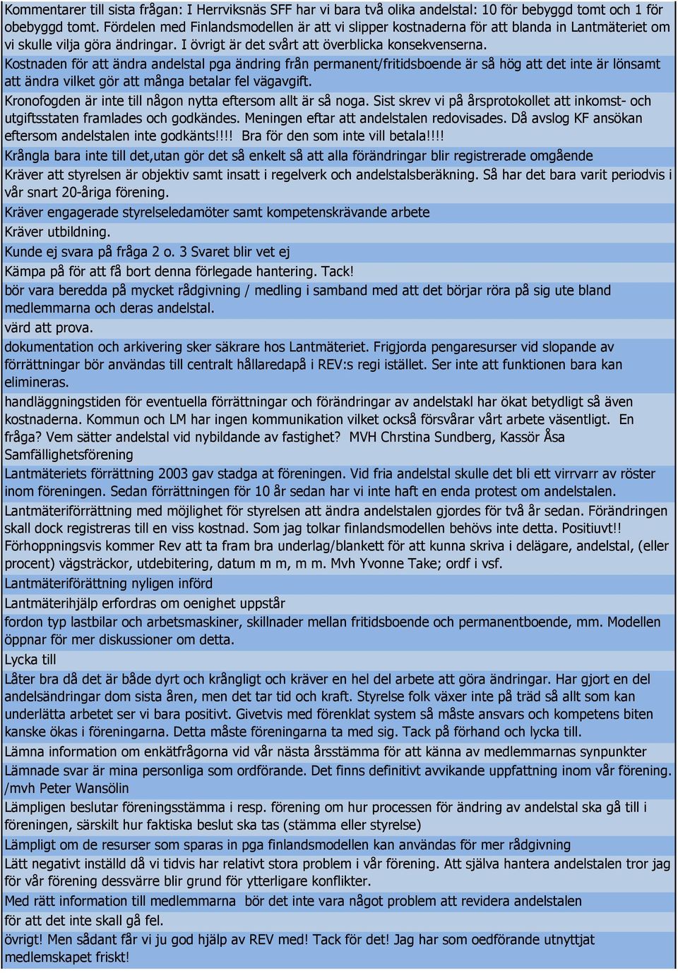 Kostnaden för att ändra andelstal pga ändring från permanent/fritidsboende är så hög att det inte är lönsamt att ändra vilket gör att många betalar fel vägavgift.