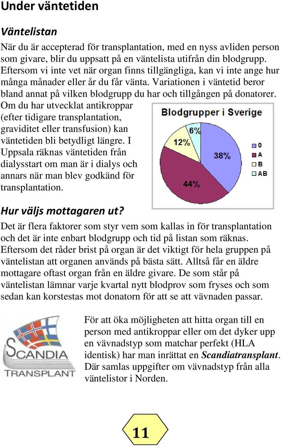 Variationen i väntetid beror bland annat på vilken blodgrupp du har och tillgången på donatorer.