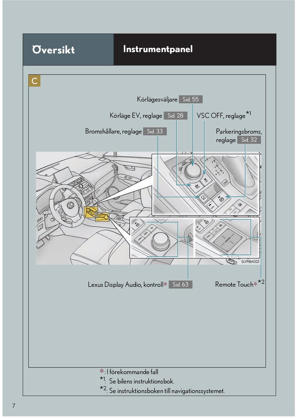 3 Lexus Display Audio, kontroll Sid.