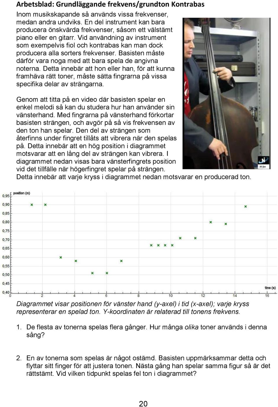 Vid användning av instrument som exempelvis fiol och kontrabas kan man dock producera alla sorters frekvenser. Basisten måste därför vara noga med att bara spela de angivna noterna.