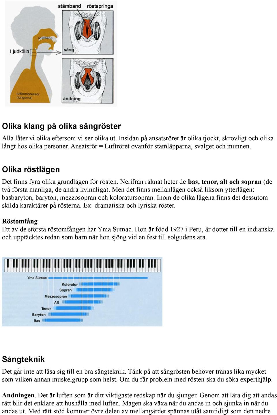 Nerifrån räknat heter de bas, tenor, alt och sopran (de två första manliga, de andra kvinnliga).