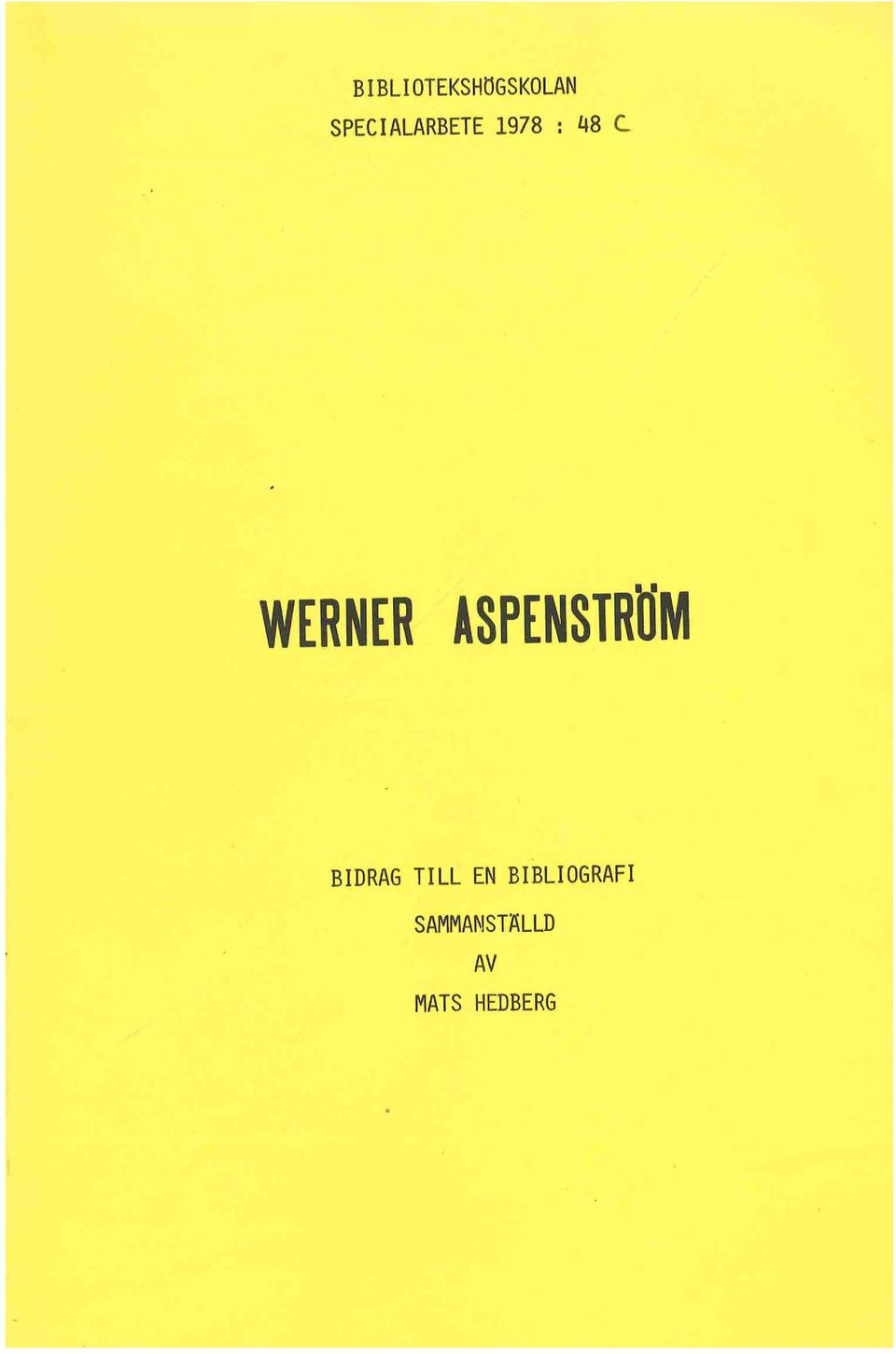 WERNER ASPENSTRUM BIDRAG 7111