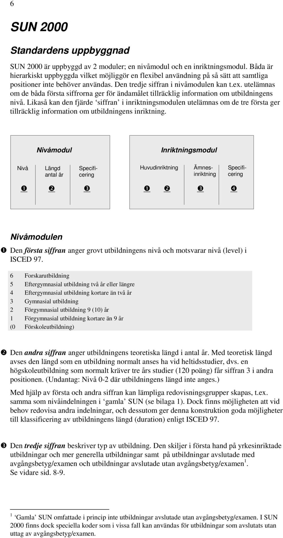 Likaså kan den fjärde siffran i inriktningsmodulen utelämnas om de tre första ger tillräcklig information om utbildningens inriktning.