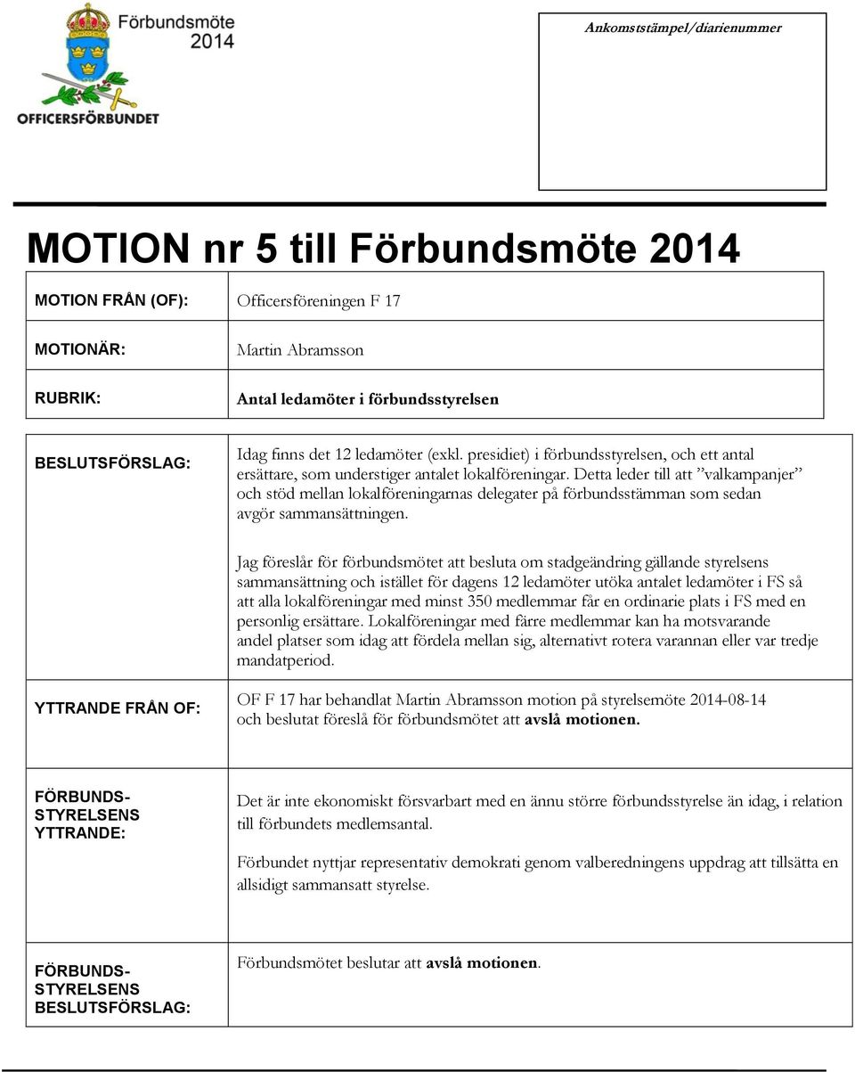 Detta leder till att valkampanjer och stöd mellan lokalföreningarnas delegater på förbundsstämman som sedan avgör sammansättningen.