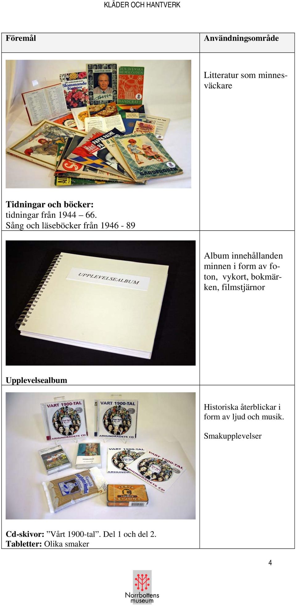 Sång och läseböcker från 1946-89 Album innehållanden minnen i form av foton, vykort,