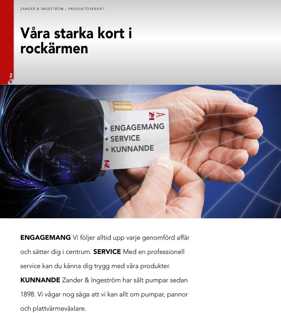 SERVICE Med en professionell service kan du känna dig trygg med våra produkter.