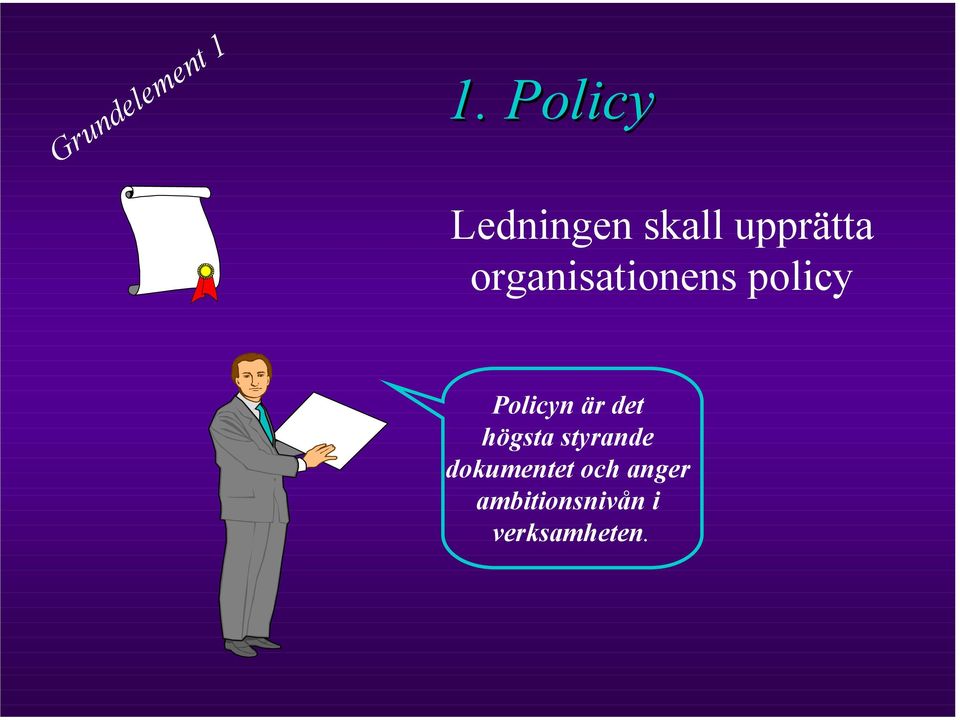 organisationens policy Policyn är det