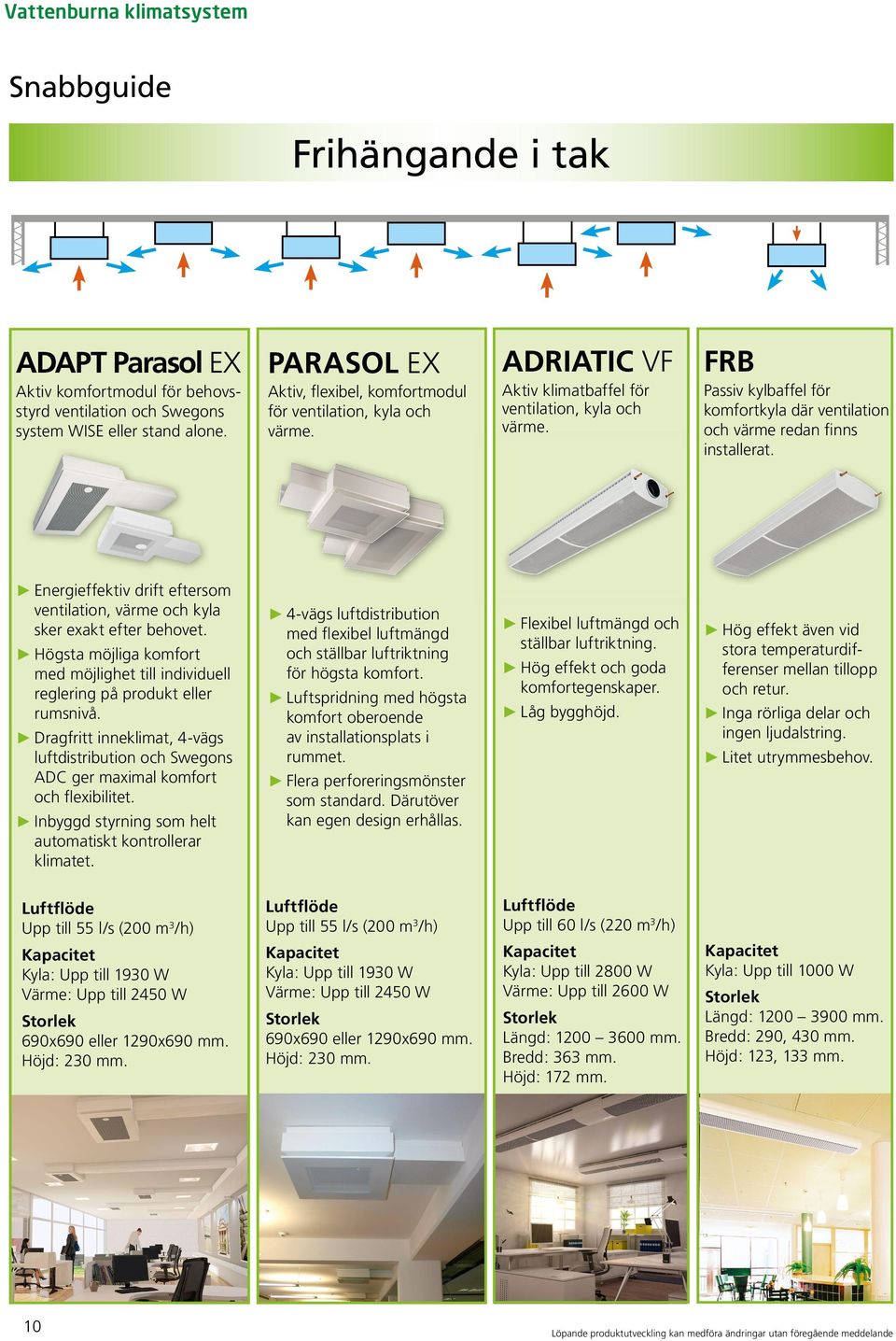 FRB Passiv kylbaffel för komfort kyla där ventilation och värme redan finns installerat. Energieffektiv drift eftersom ventilation, värme och kyla sker exakt efter behovet.