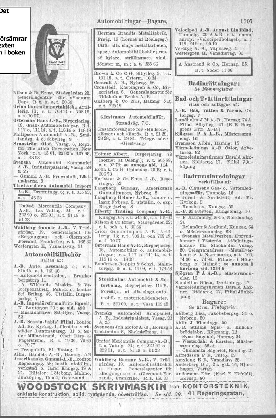 för The Allen Corporation, New York; r. t. 1501, 2982 o. 13793, a. t. 4398 Svenska Automobil Kompaniet ~.-:., ndustripalatset, Vasag. 23 - Gummi A.-J;!. Prowodnik, Lästmakareg.