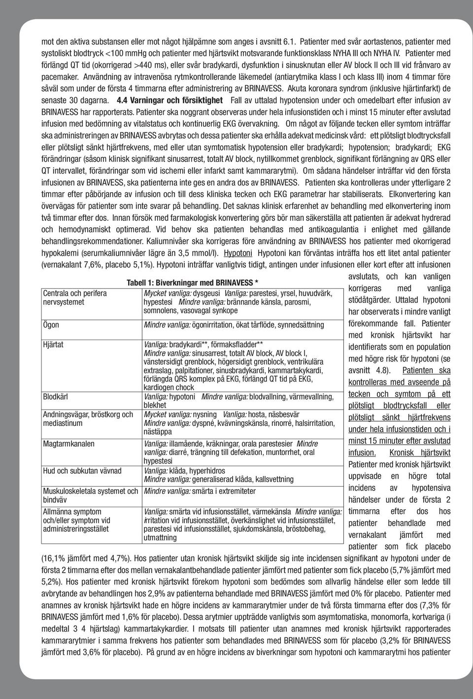 Patienter med förlängd QT tid (okorrigerad >440 ms), eller svår bradykardi, dysfunktion i sinusknutan eller AV block II och III vid frånvaro av pacemaker.