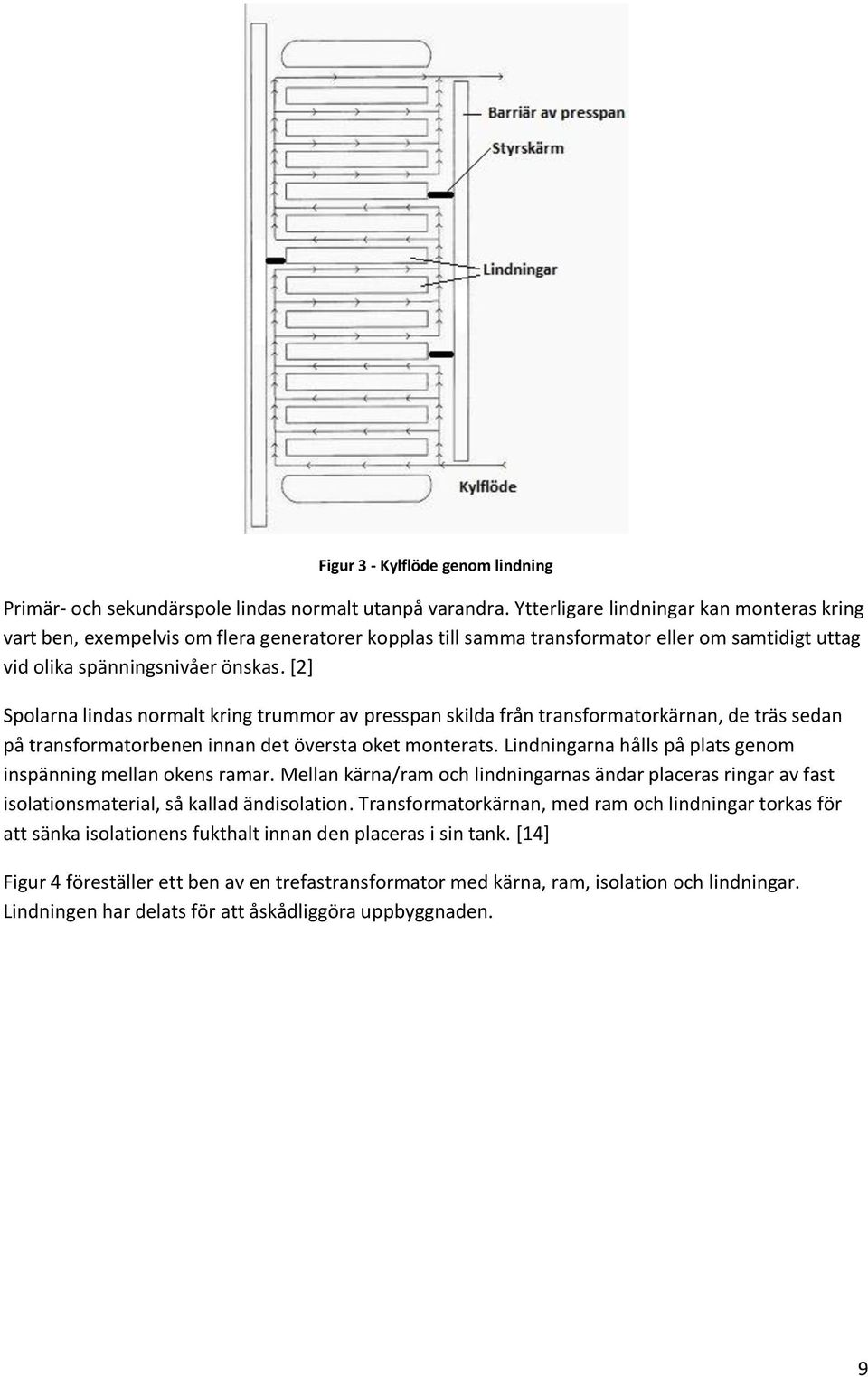 [2] Spolarna lindas normalt kring trummor av presspan skilda från transformatorkärnan, de träs sedan på transformatorbenen innan det översta oket monterats.