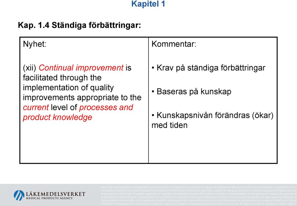 facilitated through the implementation of quality improvements appropriate