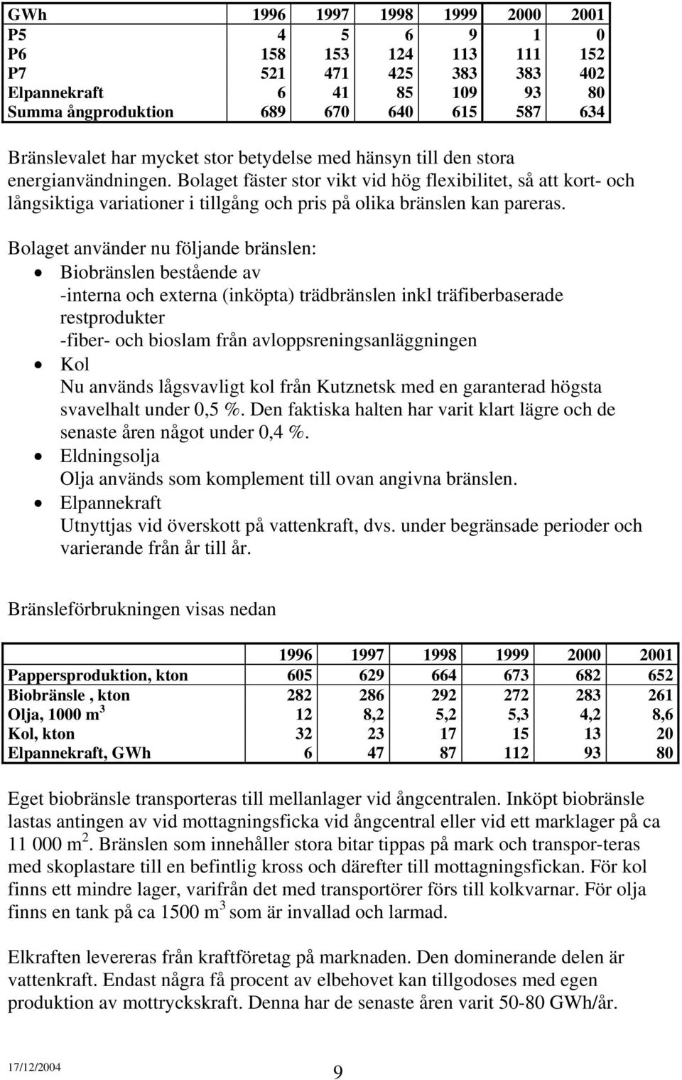 Bolaget fäster stor vikt vid hög flexibilitet, så att kort- och långsiktiga variationer i tillgång och pris på olika bränslen kan pareras.