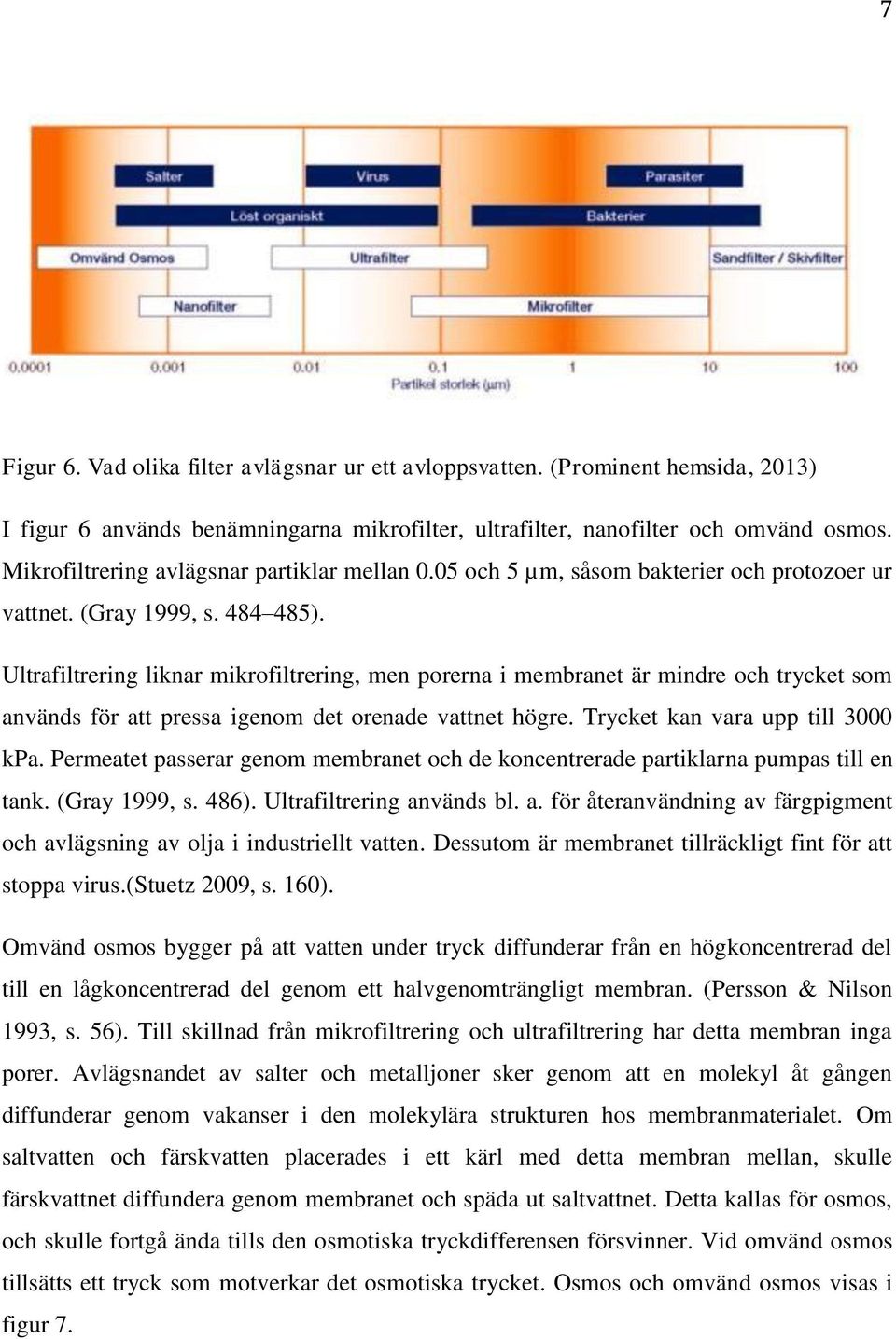 Ultrafiltrering liknar mikrofiltrering, men porerna i membranet är mindre och trycket som används för att pressa igenom det orenade vattnet högre. Trycket kan vara upp till 3000 kpa.