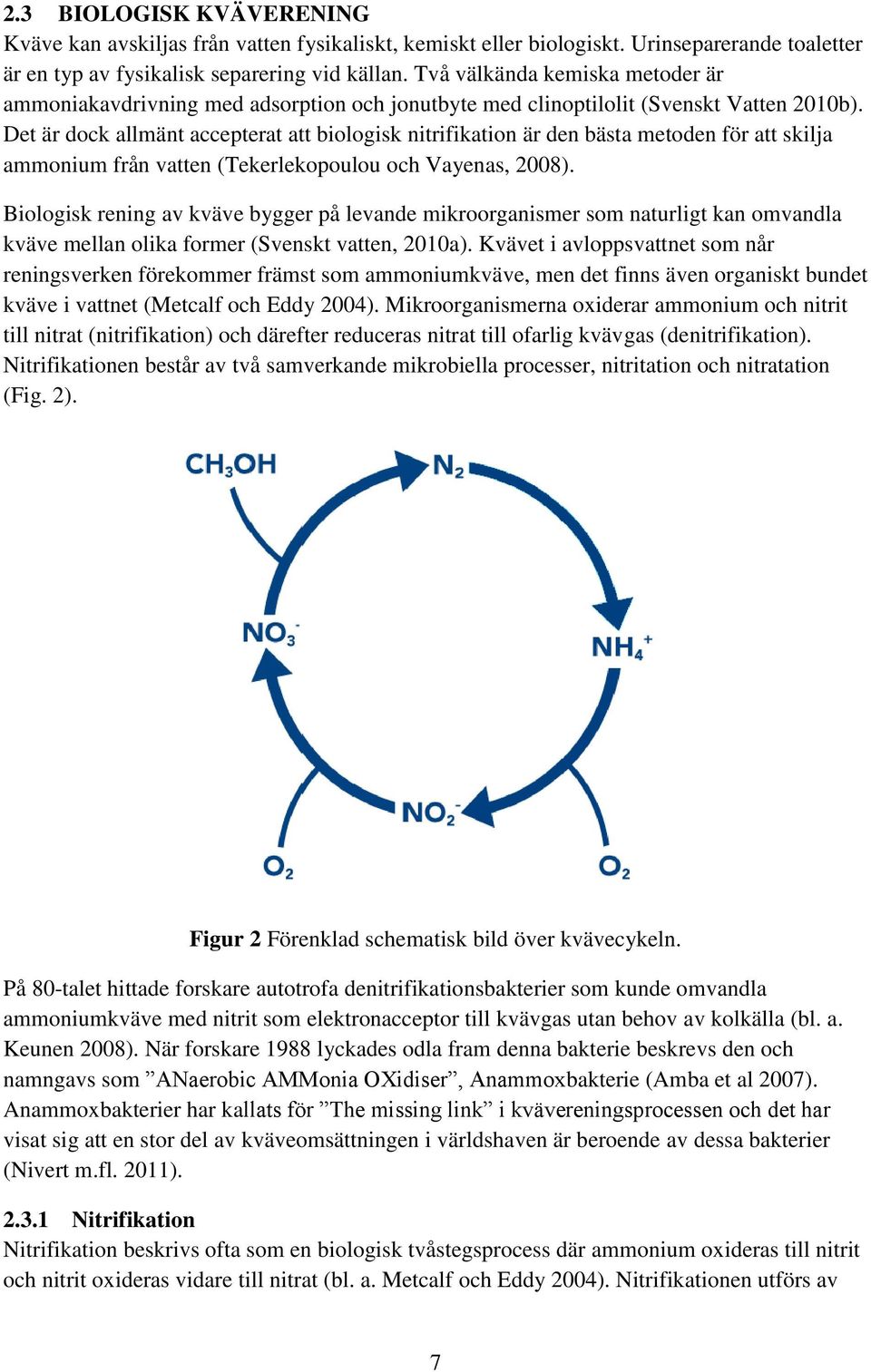 Det är dock allmänt accepterat att biologisk nitrifikation är den bästa metoden för att skilja ammonium från vatten (Tekerlekopoulou och Vayenas, 2008).