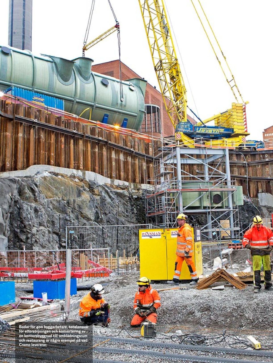 omklädningsrum och restaurang är några exempel på vad