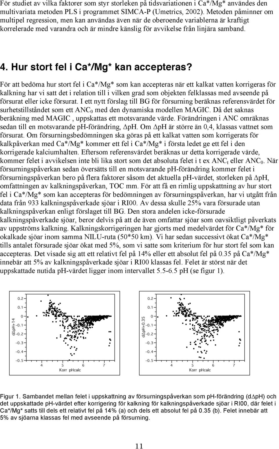 Hur stort fel i Ca*/Mg* kan accepteras?