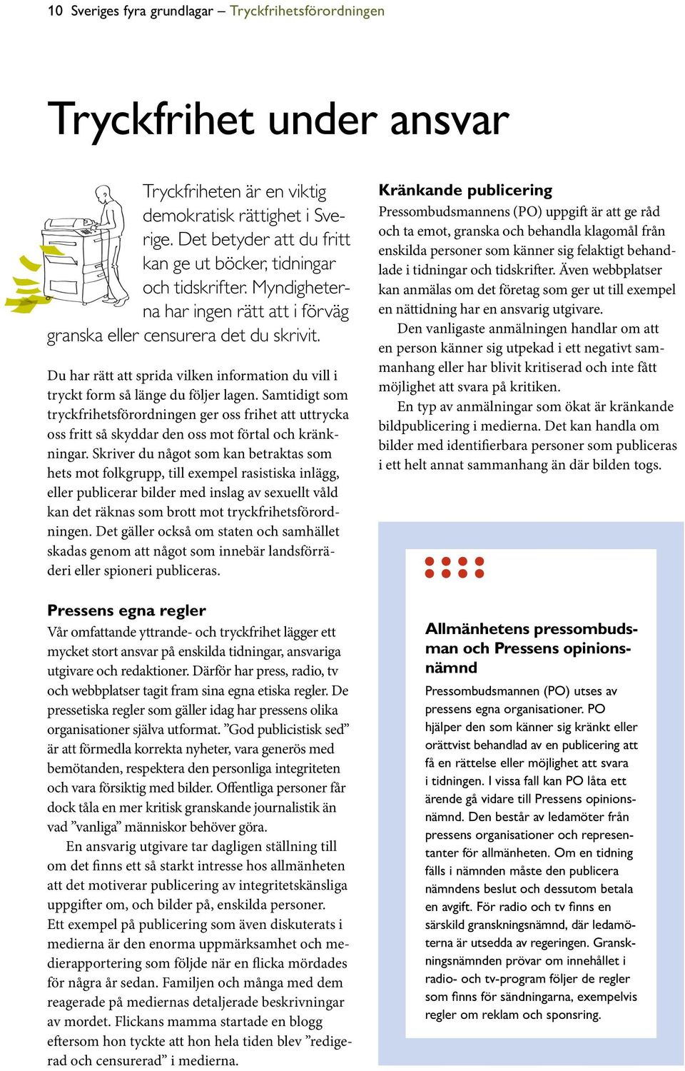 Du har rätt att sprida vilken information du vill i tryckt form så länge du följer lagen.