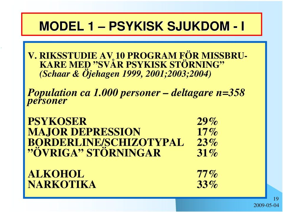 & Öjehagen 1999, 2001;2003;2004) Population ca 1.