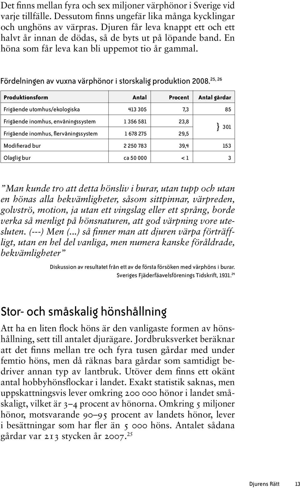 25, 26 Fördelningen av vuxna värphönor i storskalig produktion 2008.