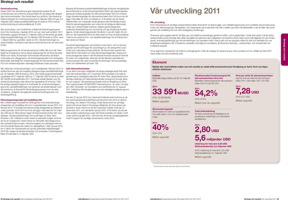 Den bestod av totala kostnader för omstrukturering på 2,5 miljarder USD och gav 2,4 miljarder USD i årliga resultatförbättringar till slutet av med en bruttominskning av antal anställda på 12 600.