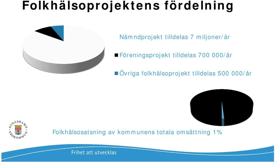 700 000/år Övriga folkhälsoprojekt tilldelas 500