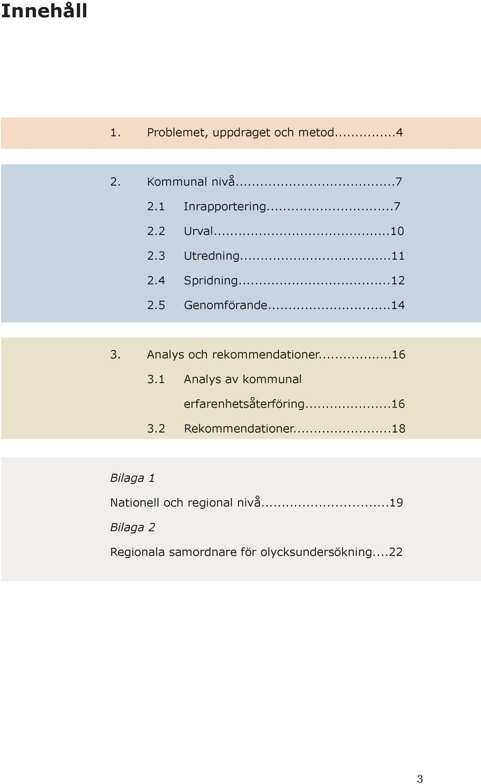 Analys och rekommendationer...16 3.1 Analys av kommunal erfarenhetsåterföring...16 3.2 Rekommendationer.