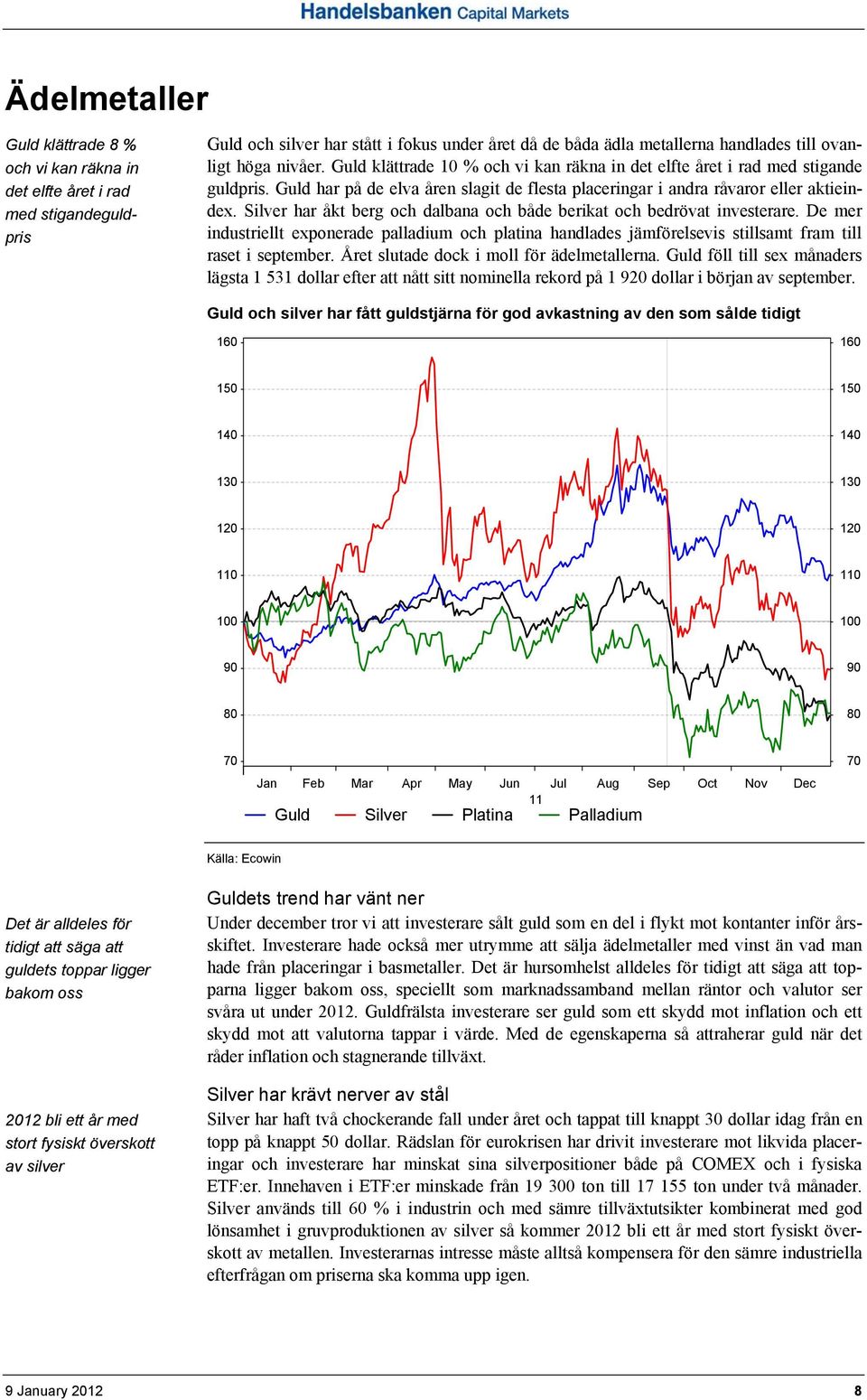 Silver har åkt berg och dalbana och både berikat och bedrövat investerare. De mer industriellt exponerade palladium och platina handlades jämförelsevis stillsamt fram till raset i september.