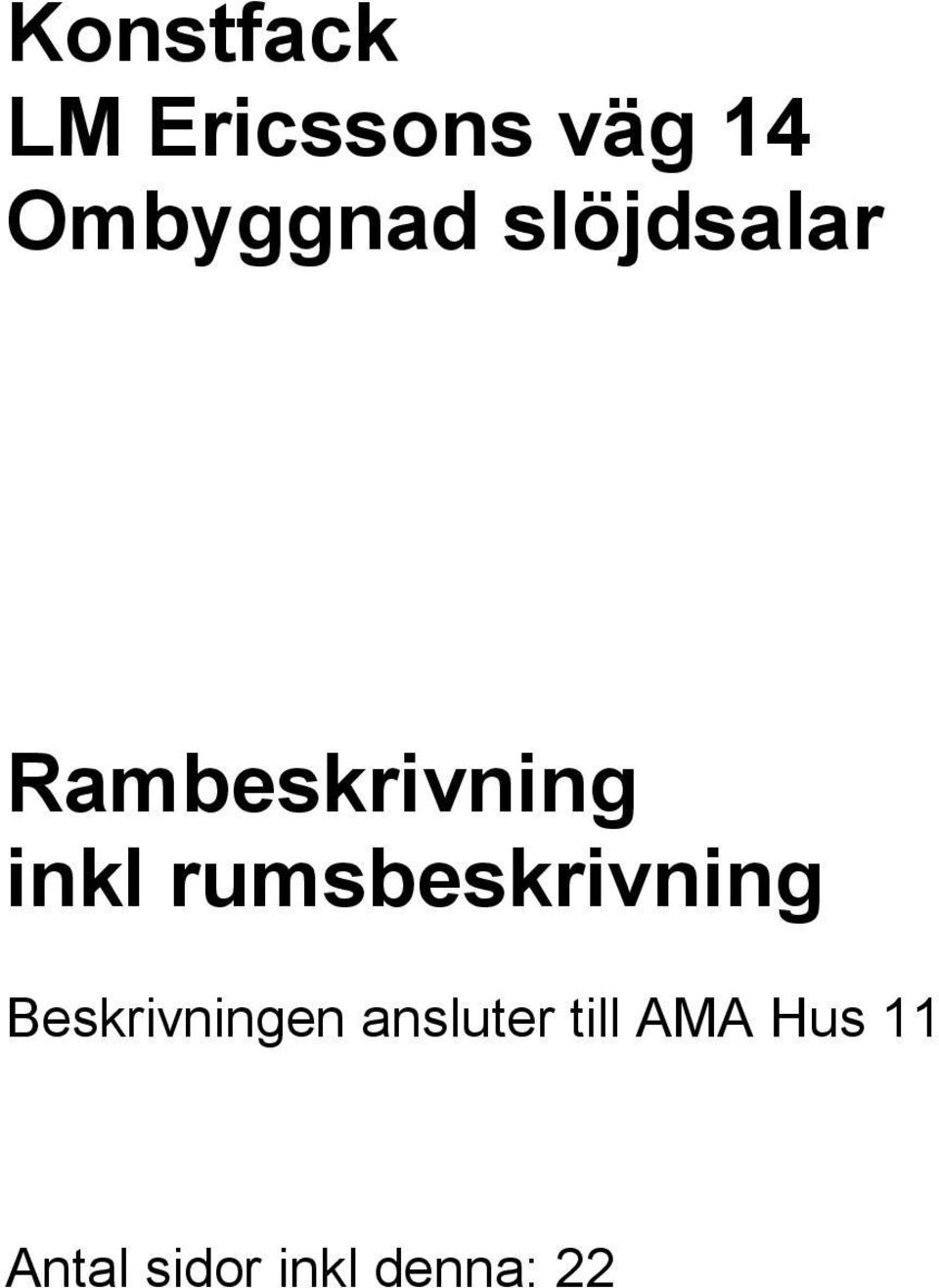 rumsbeskrivning Beskrivningen