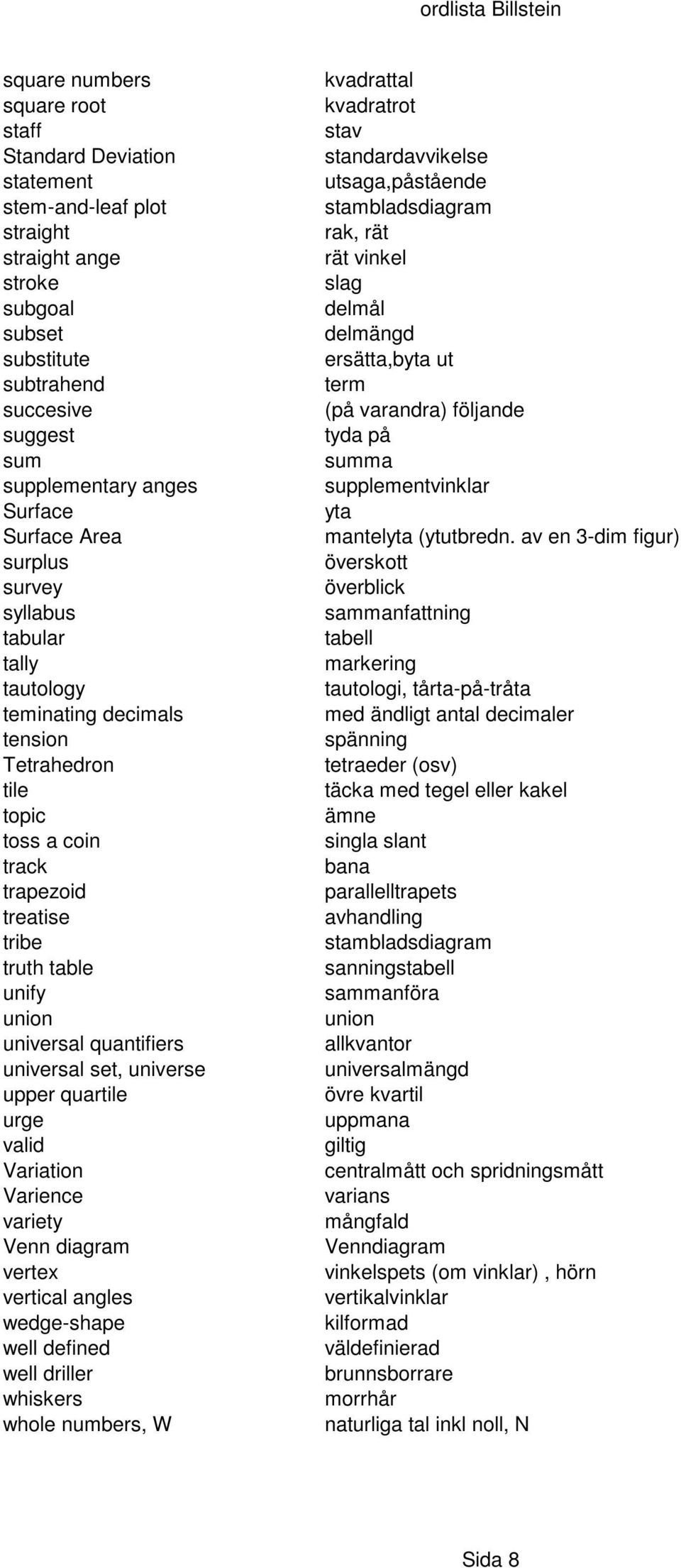 quantifiers universal set, universe upper quartile urge valid Variation Varience variety Venn diagram vertex vertical angles wedge-shape well defined well driller whiskers whole numbers, W kvadrattal