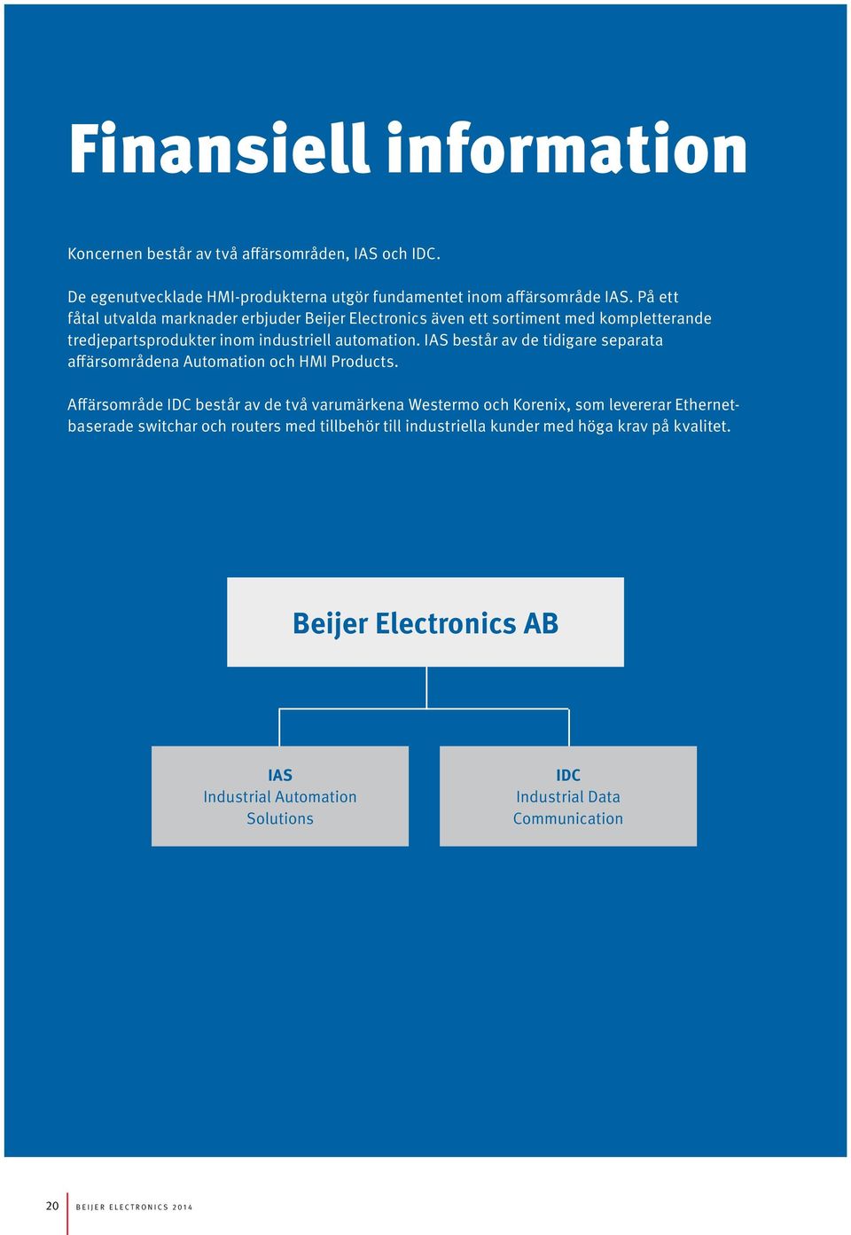 IAS består av de tidigare separata affärsområdena Automation och HMI Products.