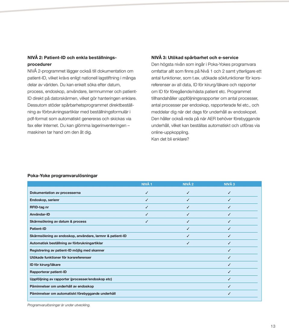 Dessutom stöder spårbarhetsprogrammet direktbeställning av förbrukningsartiklar med beställningsformulär i pdf-format som automatiskt genereras och skickas via fax eller Internet.