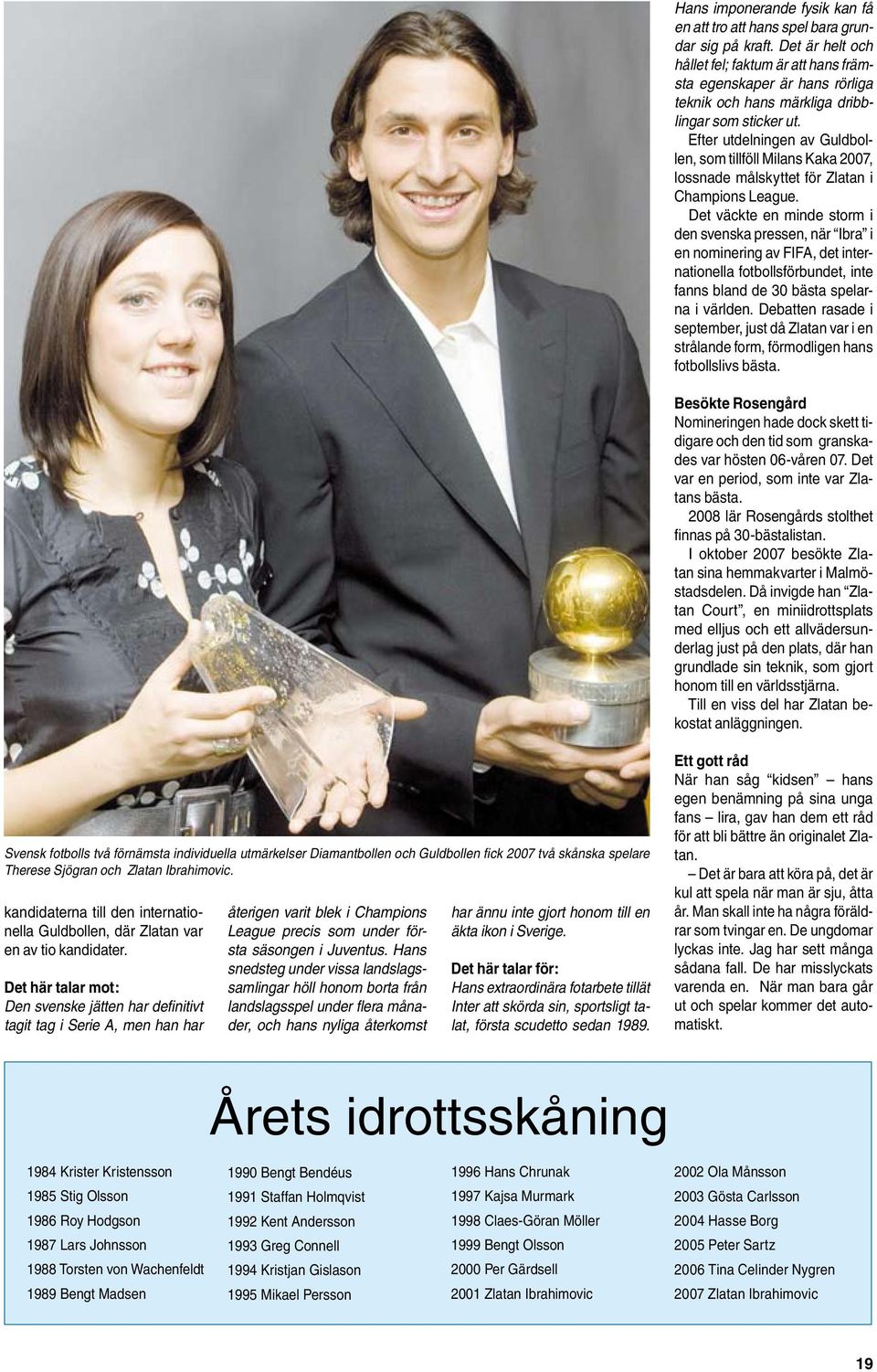 Efter utdelningen av Guldbollen, som tillföll Milans Kaka 2007, lossnade målskyttet för Zlatan i Champions League.