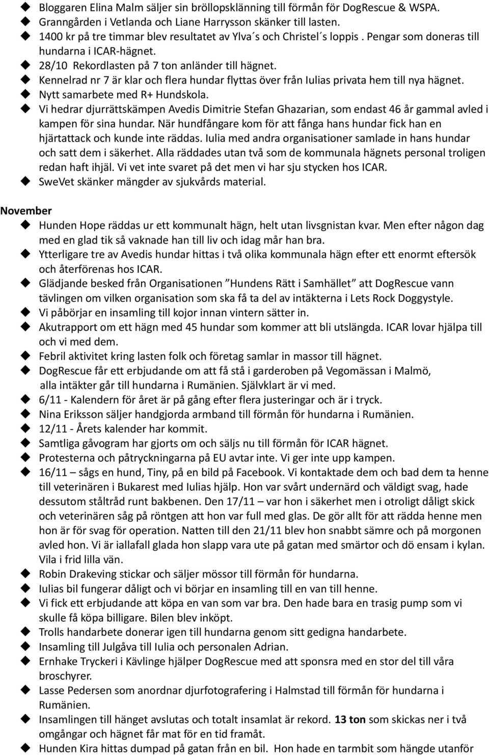 Kennelrad nr 7 är klar och flera hundar flyttas över från Iulias privata hem till nya hägnet. Nytt samarbete med R+ Hundskola.